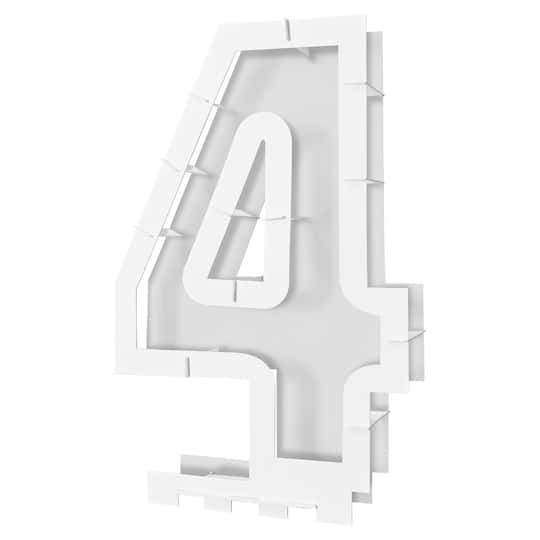 Beistle 56190-4W 32 x 20.5 in. Mosaic Number 4 Frame Balloon, White - Pack of 4
